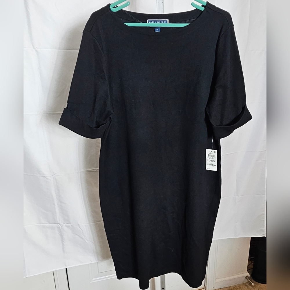 KAREN SCOTT WOMEN'S BLACK DRESS